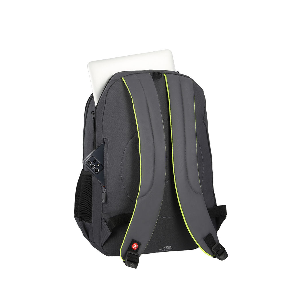 Mochila para laptop hombre Gamma 16'' gris/lima