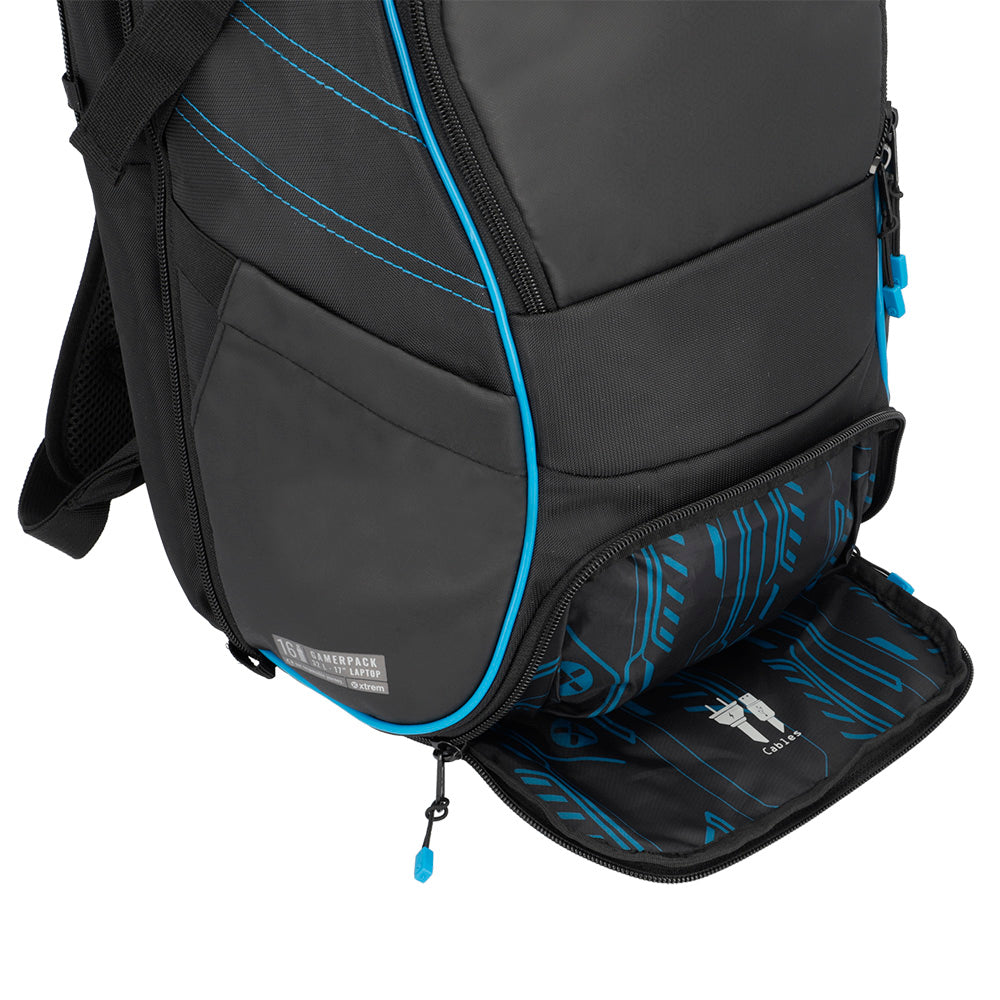 Mochila para laptop Gamerpack 17" negra/azul