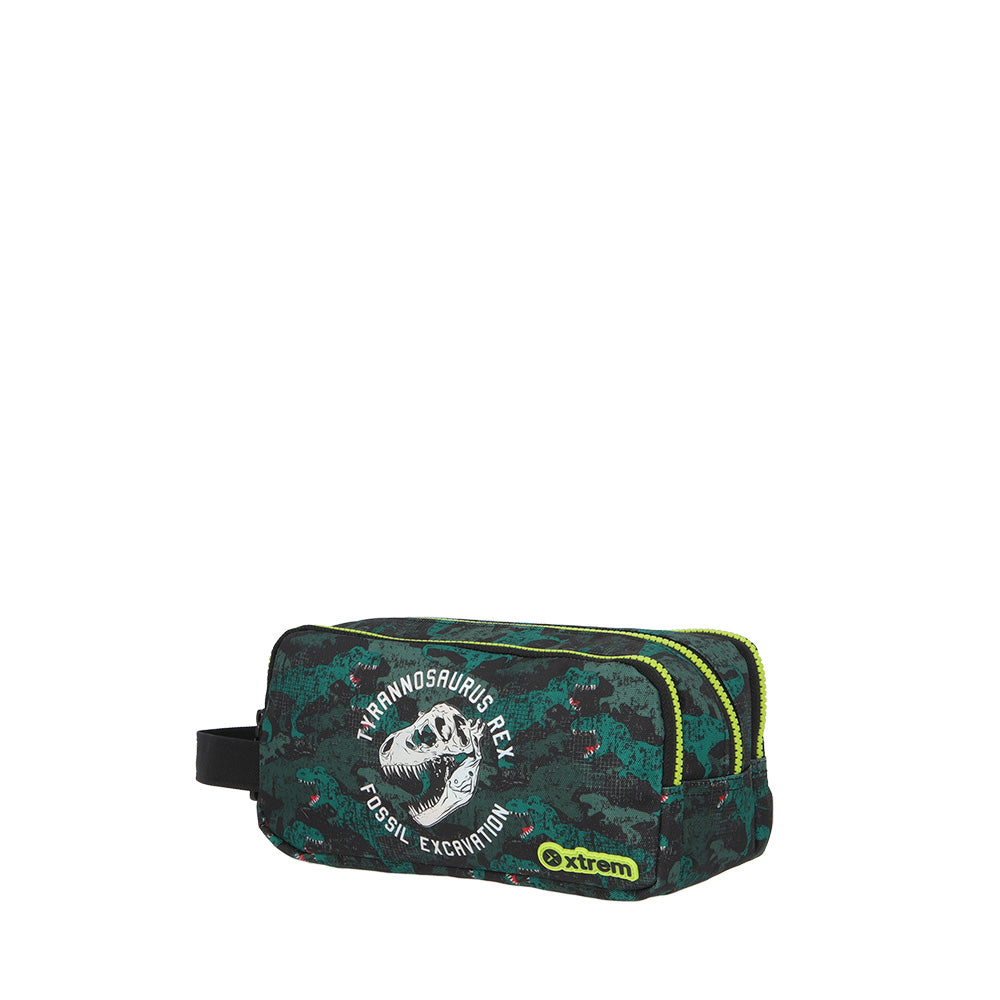 Estuche para lapices grande University Dino verde