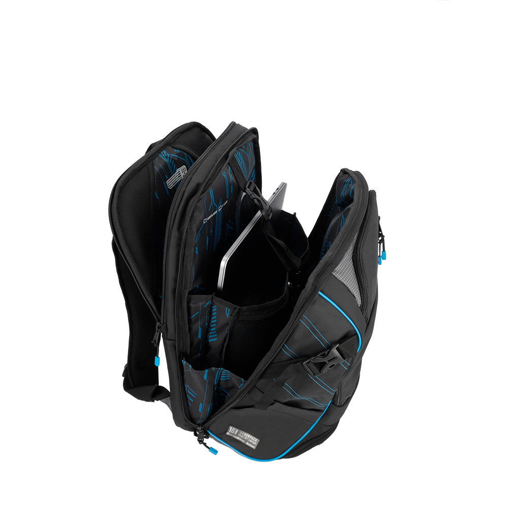 Mochila para laptop Gamerpack 17" negra/azul