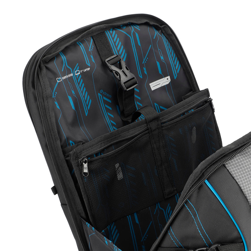 Mochila para laptop Gamerpack 17" negra/azul