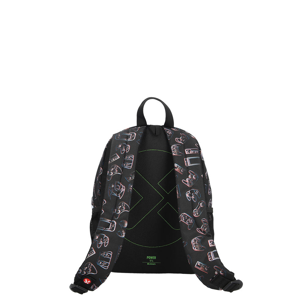 Mochila escolar Power Gamer negra