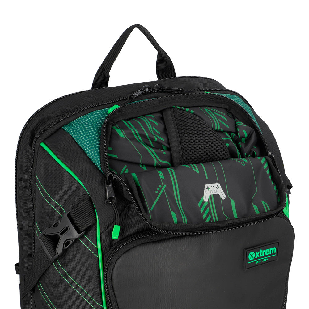 Mochila para laptop Gamerpack 17" negra/verde