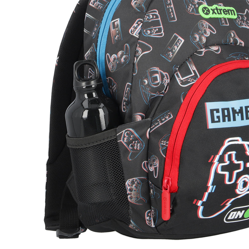 Mochila escolar Power Gamer negra