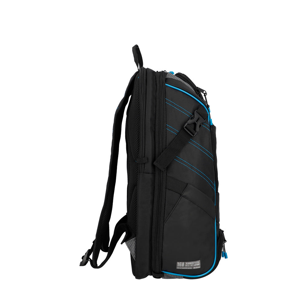 Mochila para laptop Gamerpack 17" negra/azul