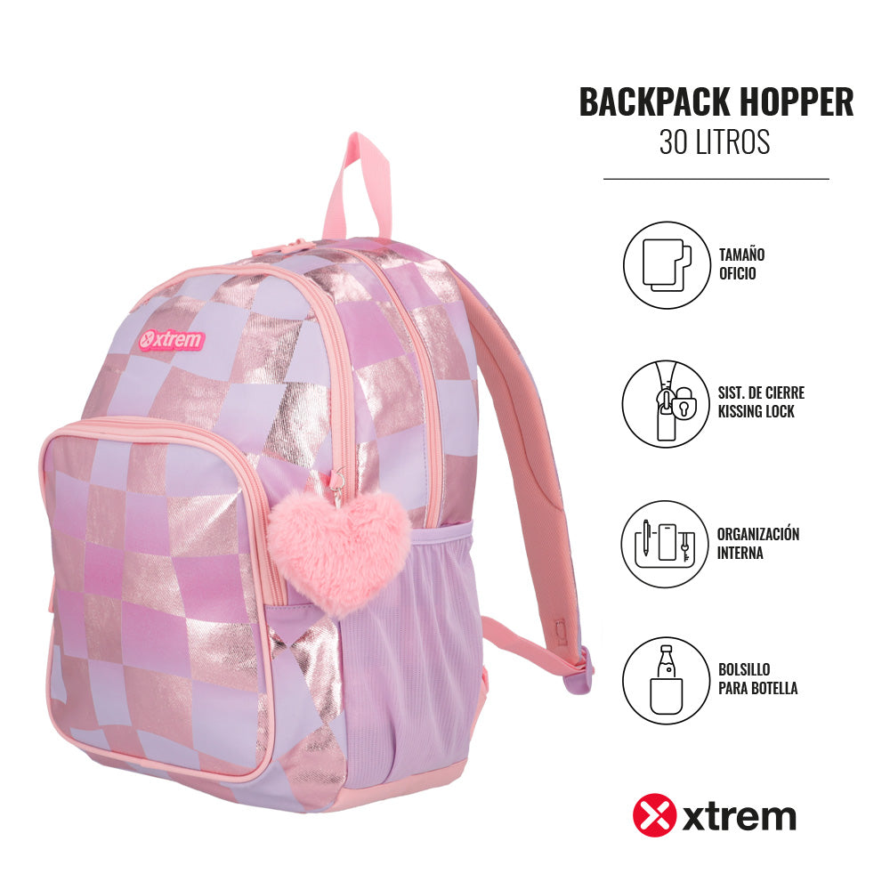 Mochila Hopper 4Xt Lilac Checks XL