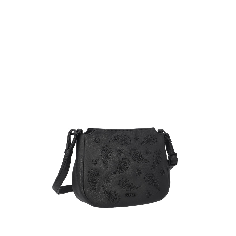 Cartera Bandolera Oxford Negra Pequeña