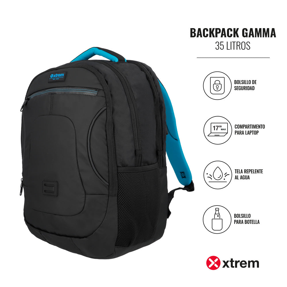 Mochila para laptop Gamma 17" negra/azul