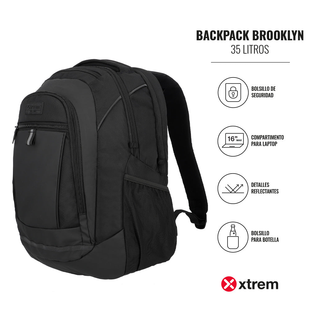 Mochila para laptop Brooklyn 16" negra