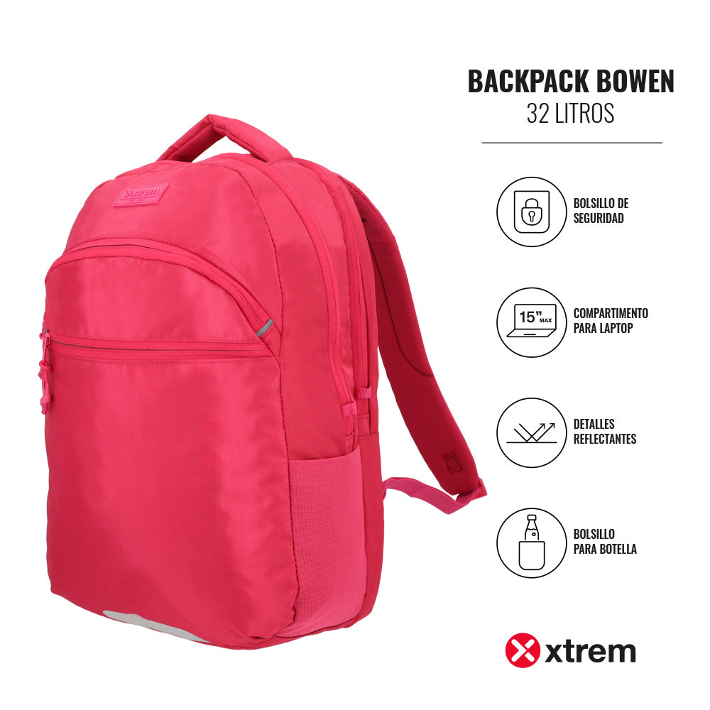 Mochila para laptop Bowen 15" rosada