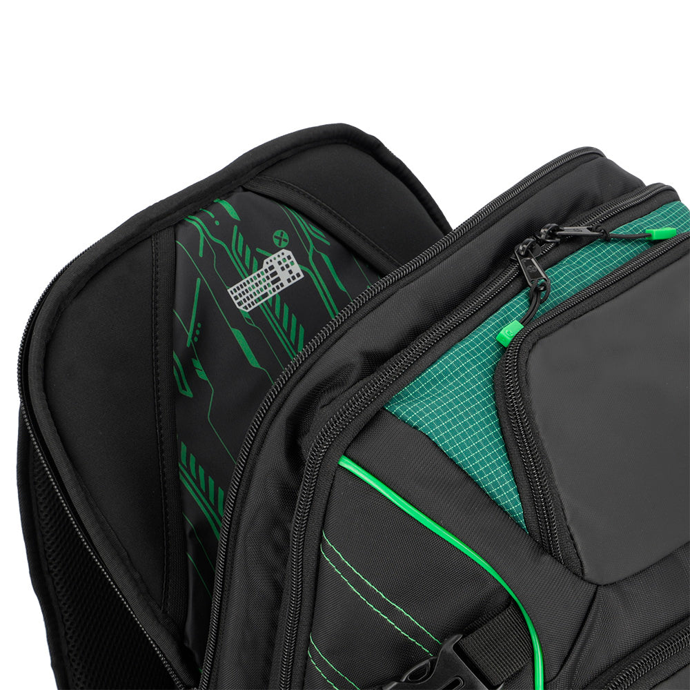 Mochila para laptop Gamerpack 17" negra/verde