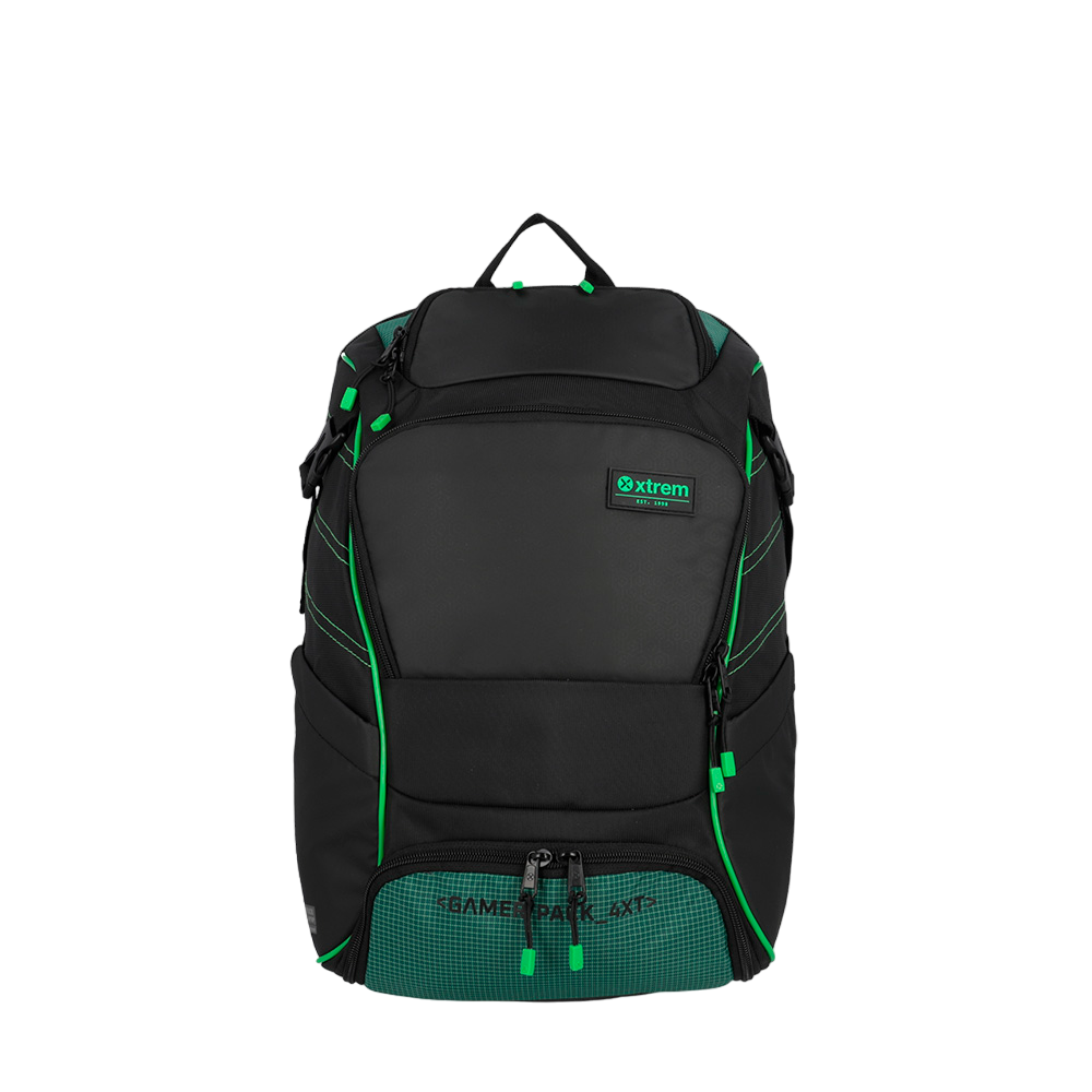 Mochila para laptop Gamerpack 17" negra/verde