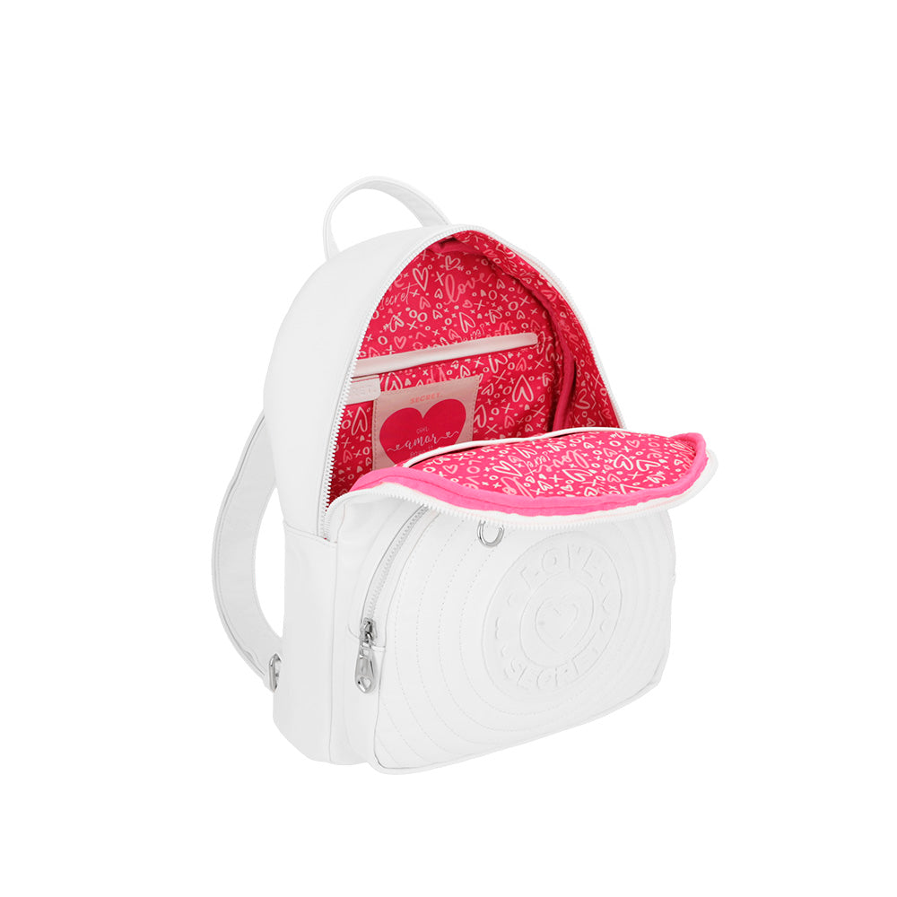 Mochila para mujer LOVE TWO blanca