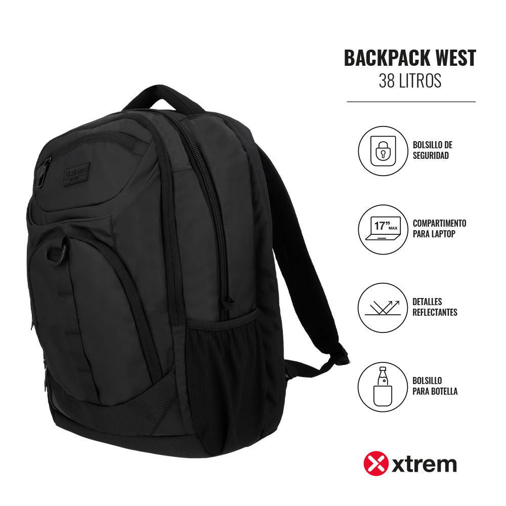 Mochila para laptop West 17" negra