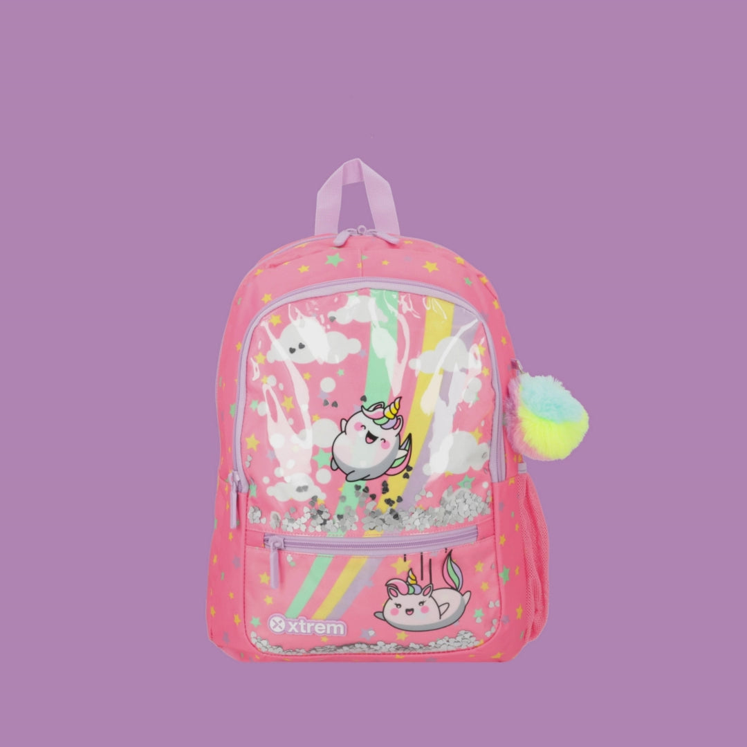 Mochila para niñas Logan de unicornios rosada